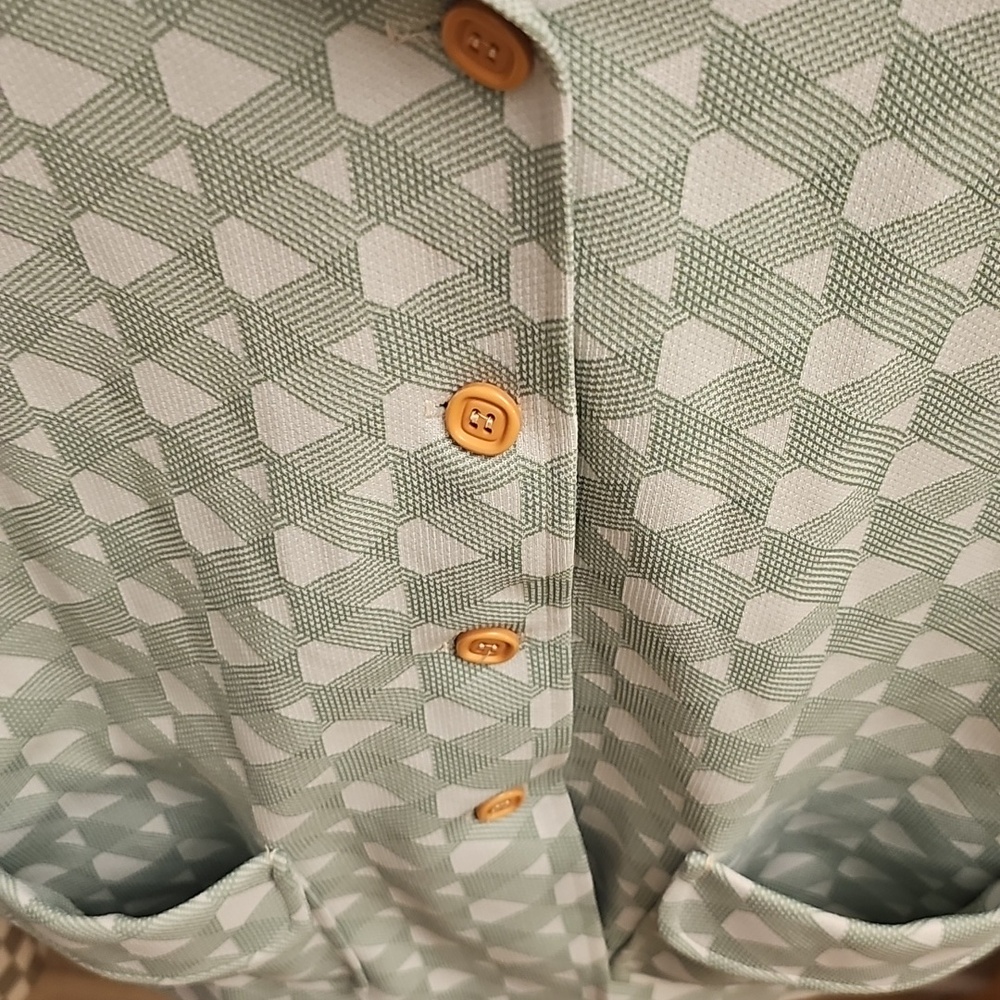 Women’s Light Green Patterned Button-Up Jacket - Picture 6 of 6